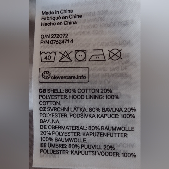 H&M Disney Mickey Mouse Womens Gray Cotton Embroidered Drawstring Hoodie Size XL - Picture 9 of 11